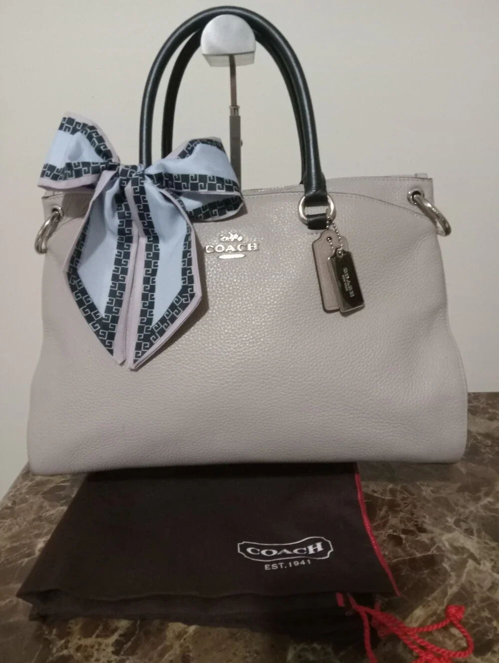 Coach Color Block Pebble Leather Handbag EUC